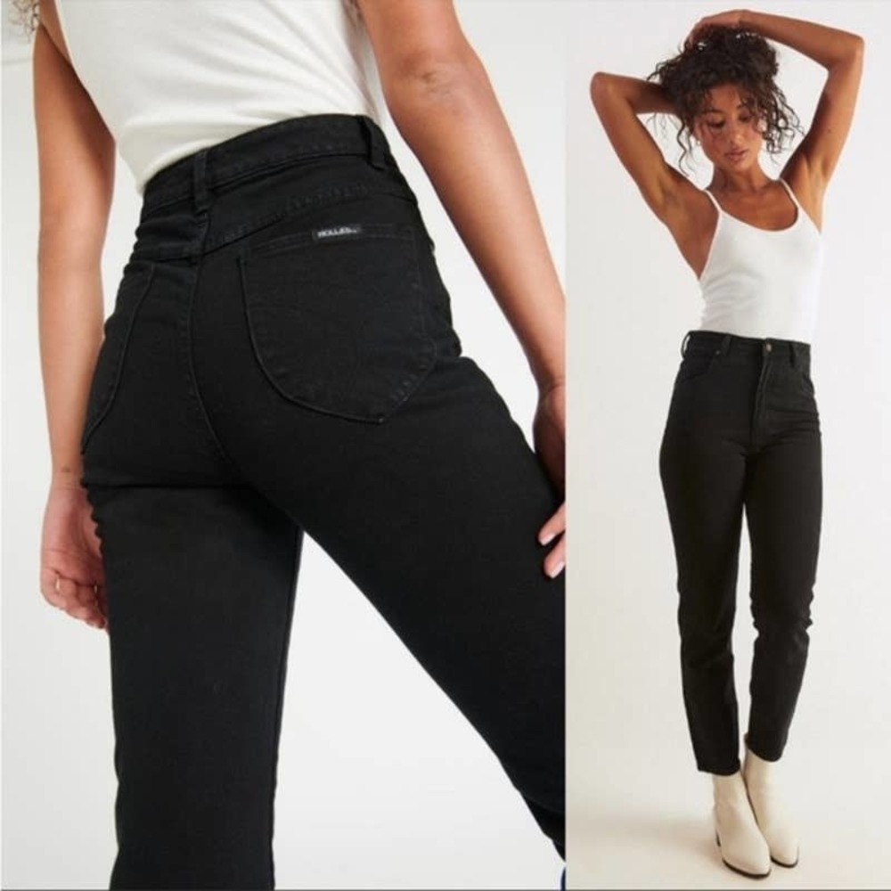 Rolla's Dusters Comfort Jet Black High Rise Slim Ankle Jeans Size 27